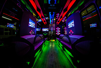 LED lights on limo buses