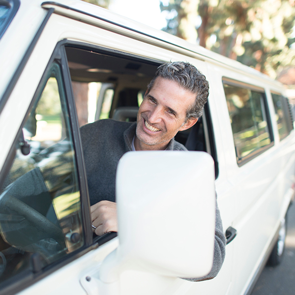 chauffeur in a limousine