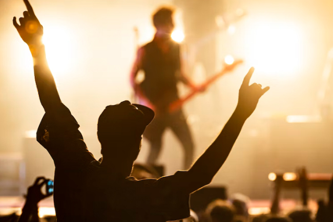 man enjoying a concert