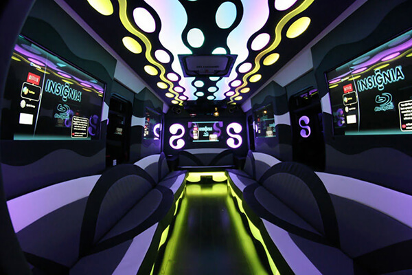 Party bus with leather seats