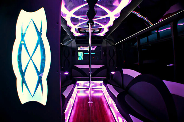 party bus leather seating