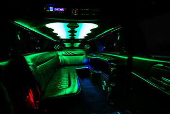 plush seating on limo